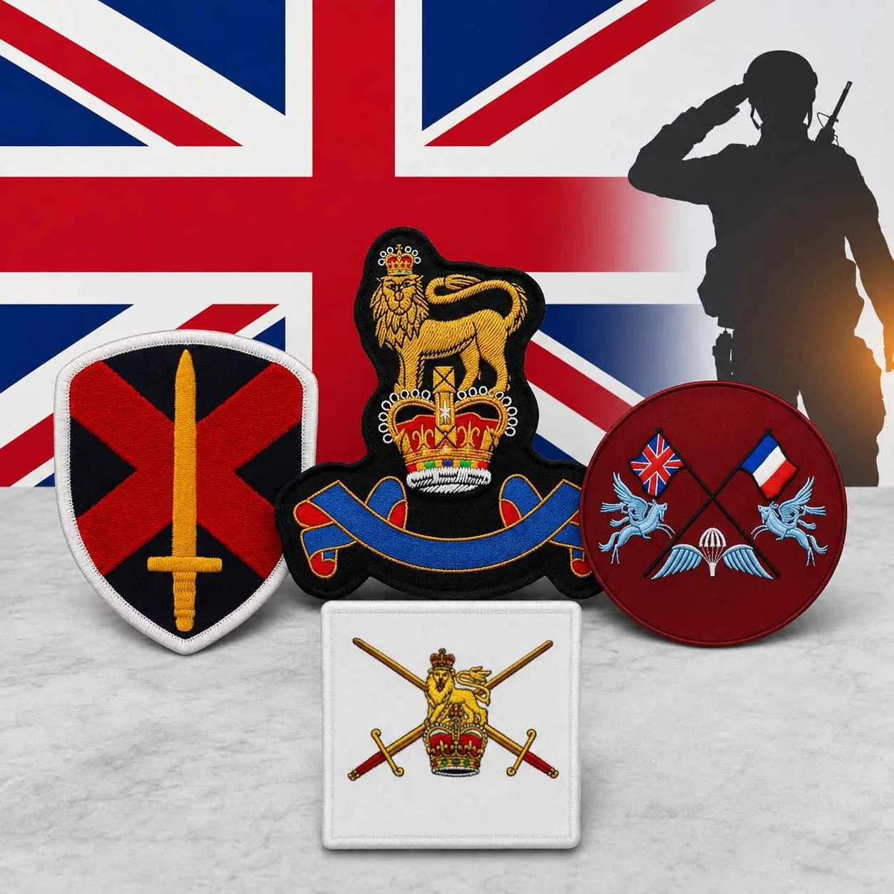 Custom British military patches